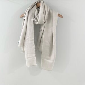 The Limited Fringe Hem Shawl Scarf Gray, One Size